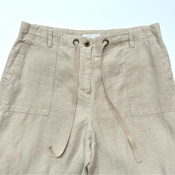 Charter Club Katherine Fit 100% Linen Straight Leg Cream Pants, Size 8 Petite - Picture 10 of 11